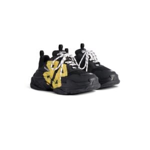 BALENCIAGA - Men's Triple S Tape Type Sneaker in Black/yellow