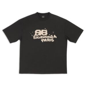 BALENCIAGA - Hand-drawn Bb Icon T-shirt Medium Fit in Black