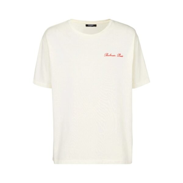BALMAIN - logo-embroidered cotton T-shirt