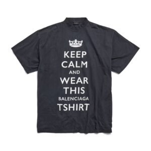 Balenciaga - Keep Calm T-Shirt Oversized in washed black and white vintage jersey