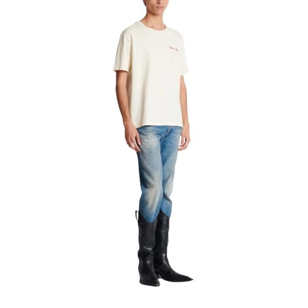 BALMAIN - logo-embroidered cotton T-shirt - Image 2