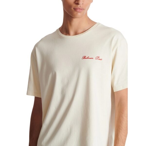 BALMAIN - logo-embroidered cotton T-shirt - Image 3